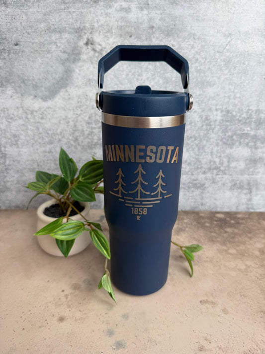 Minnesota - Navy - Flip Straw Tumbler