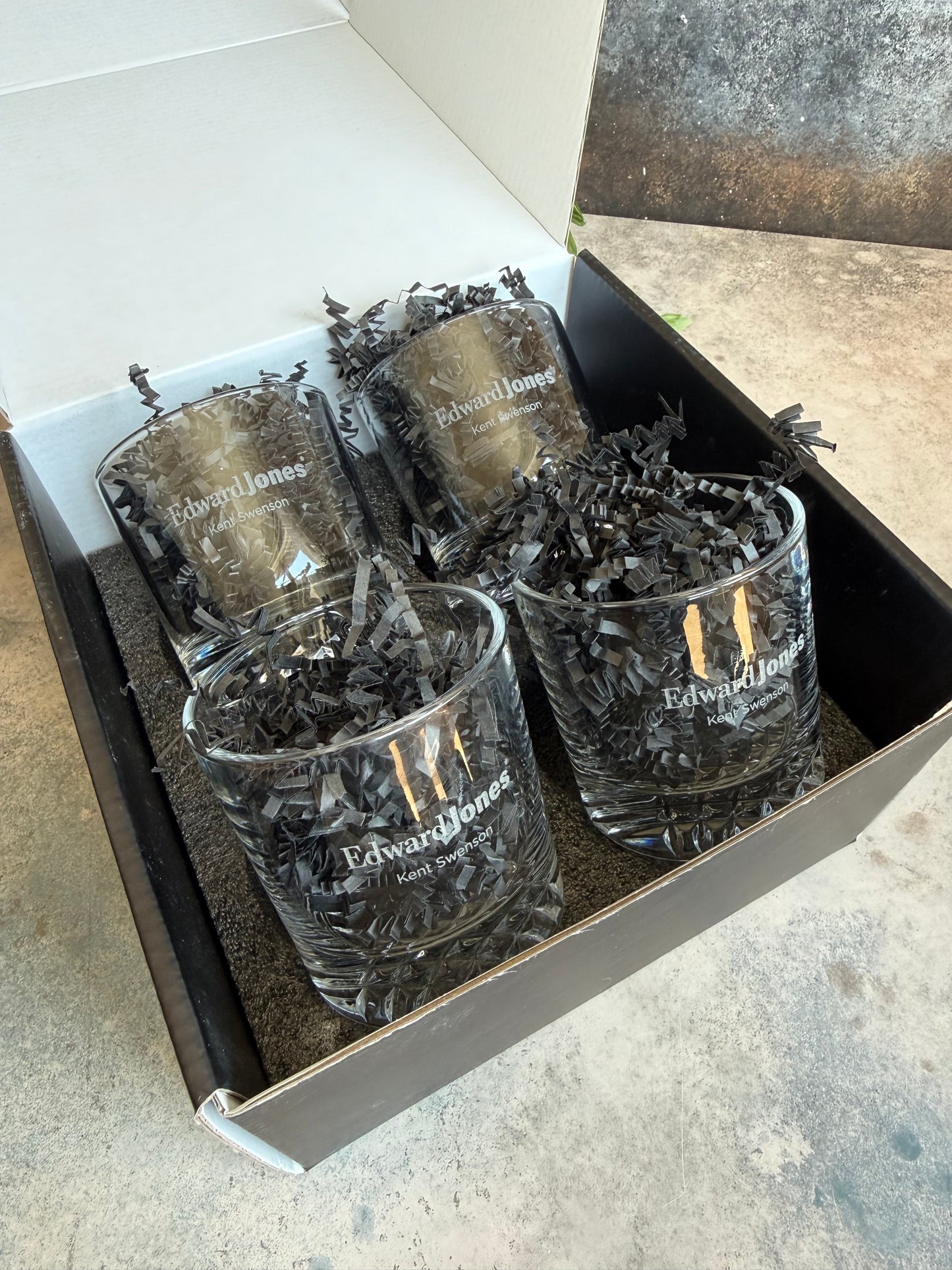 Personalized Engraved Rock Glass Set