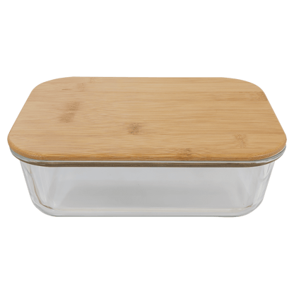 Rectangle Glass Container with Bamboo Lid
