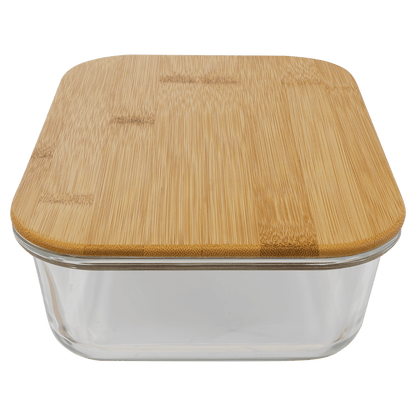 Rectangle Glass Container with Bamboo Lid