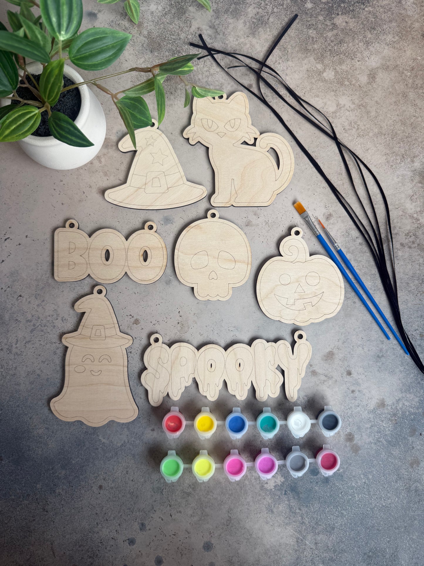 Halloween Paint-Your-Own Wooden Ornament Kit - ADD ON