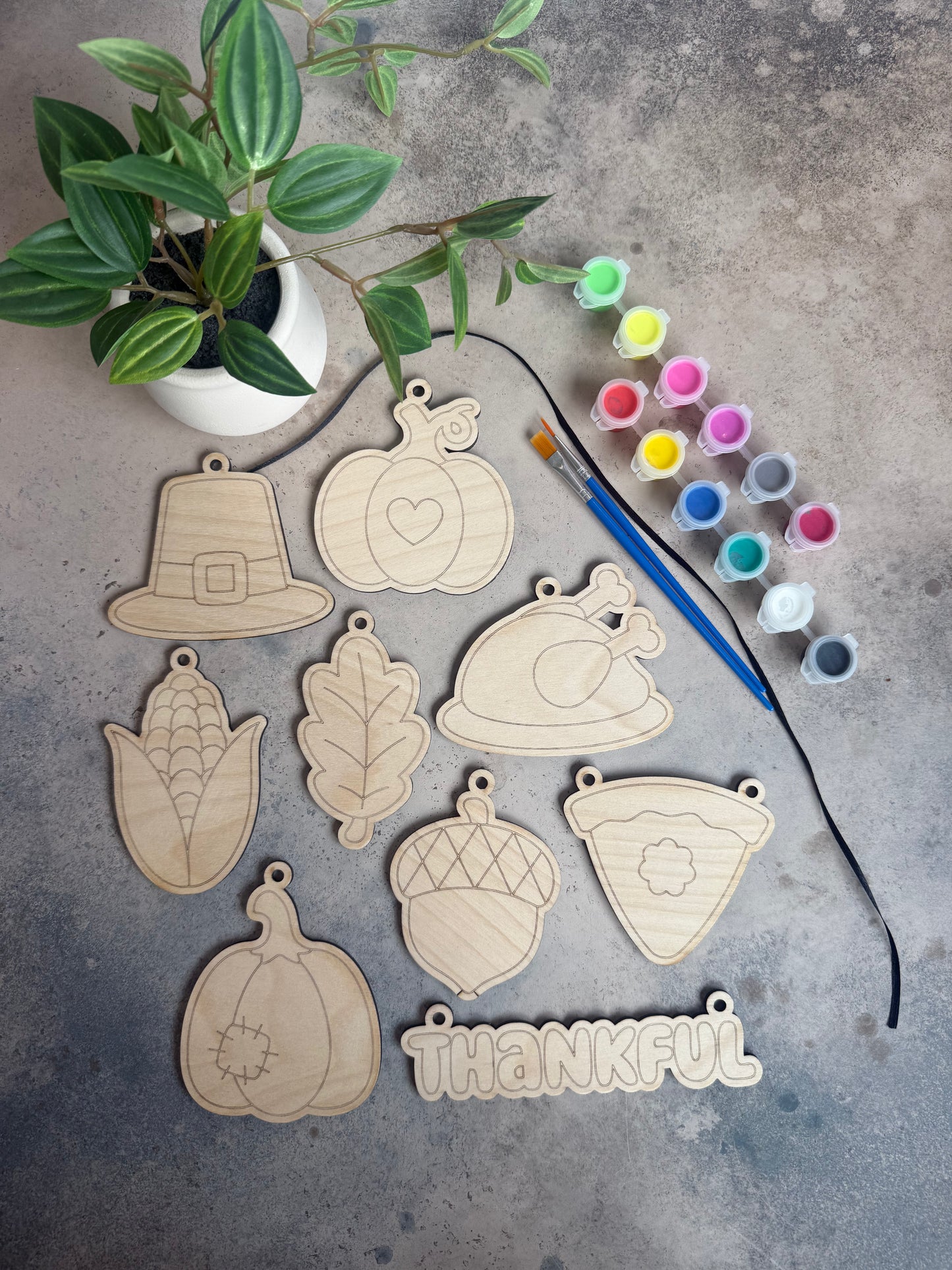 Thanksgiving Paint-Your-Own Wooden Ornament Kit - ADD ON