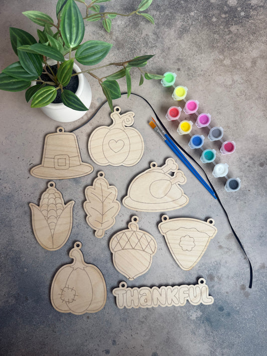 Thanksgiving Paint-Your-Own Wooden Ornament Kit
